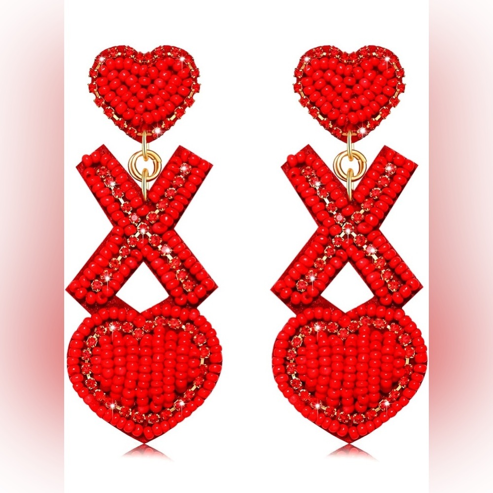 Beaded XO Earrings